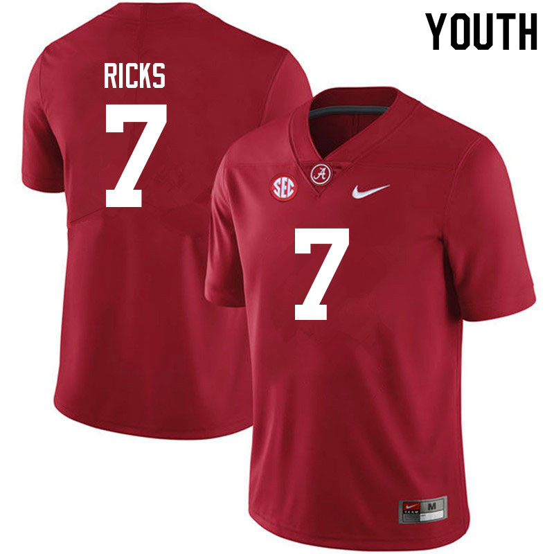 Youth #7 Eli Ricks Alabama Crimson Tide College Football Jerseys Sale-Crimson
